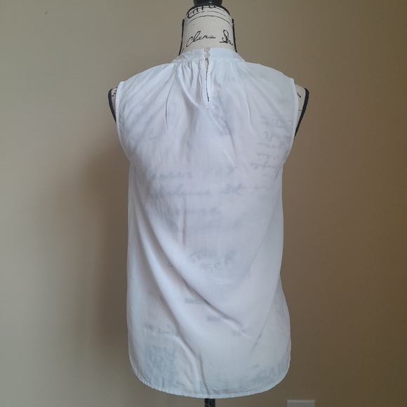 Manguun Collection white sleeveless top lightweight mock neck womens XS - Picture 4 of 9